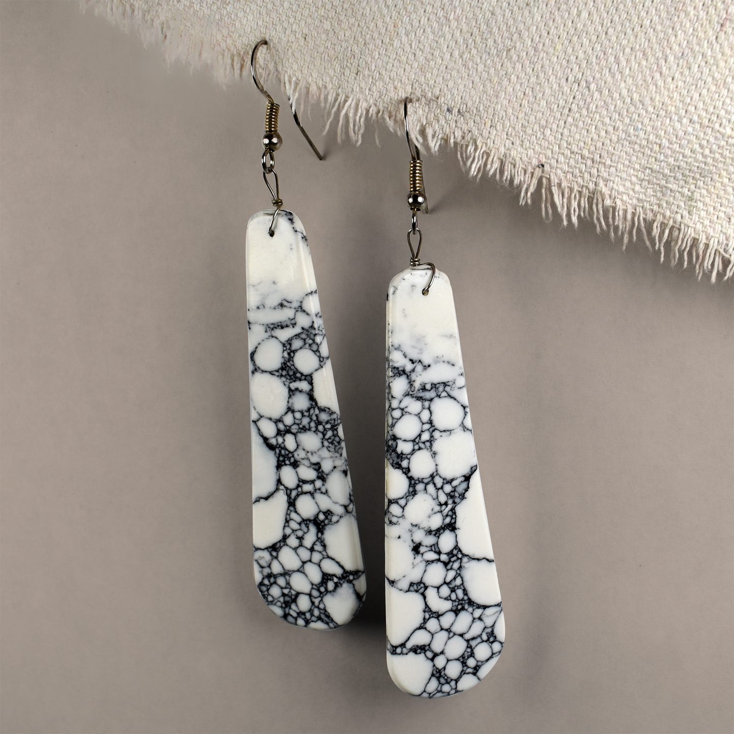 White Buffalo Slab Earrings by Florita Daily