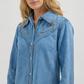 Wrangler x Lainey Wilson Moxie Western Denim Shirt - Mid Wash Denim