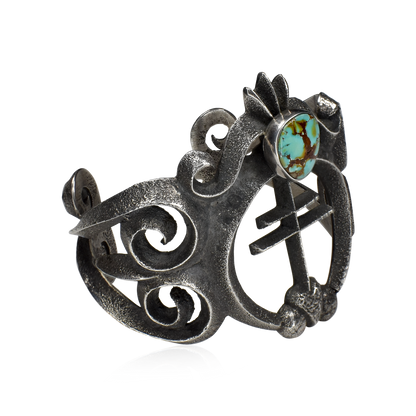 Heart of the Dragonfly Number 8 Turquoise Cross Cuff by Aaron Anderson