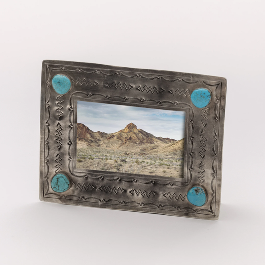 4x6 Stamped Frame with Turquoise