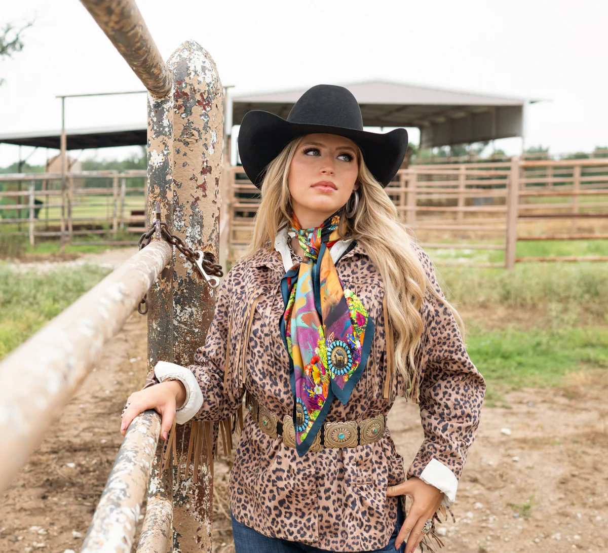Fringe "Queen of the Rodeo" by Amy Moorhouse Silk Wild Rag