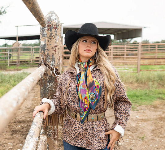 Fringe "Queen of the Rodeo" by Amy Moorhouse Silk Wild Rag