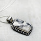 Beaded Rectangular White Buffalo Pendant Necklace