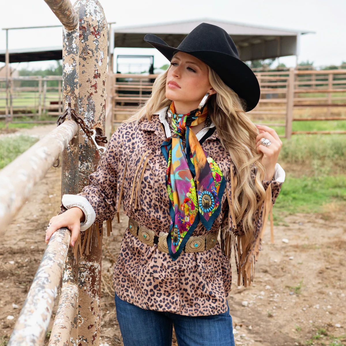 Fringe "Queen of the Rodeo" by Amy Moorhouse Silk Wild Rag