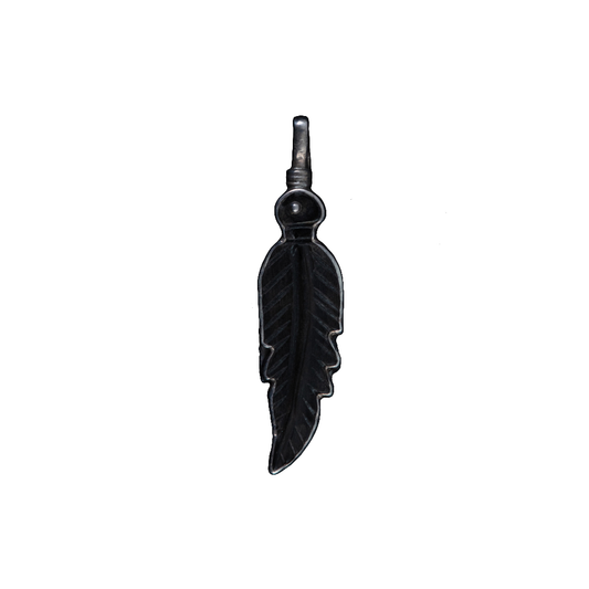 Coreen Cordova Tiny Black Feather Pendant