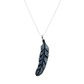 Coreen Cordova Large Black & White Etched Feather Pendant