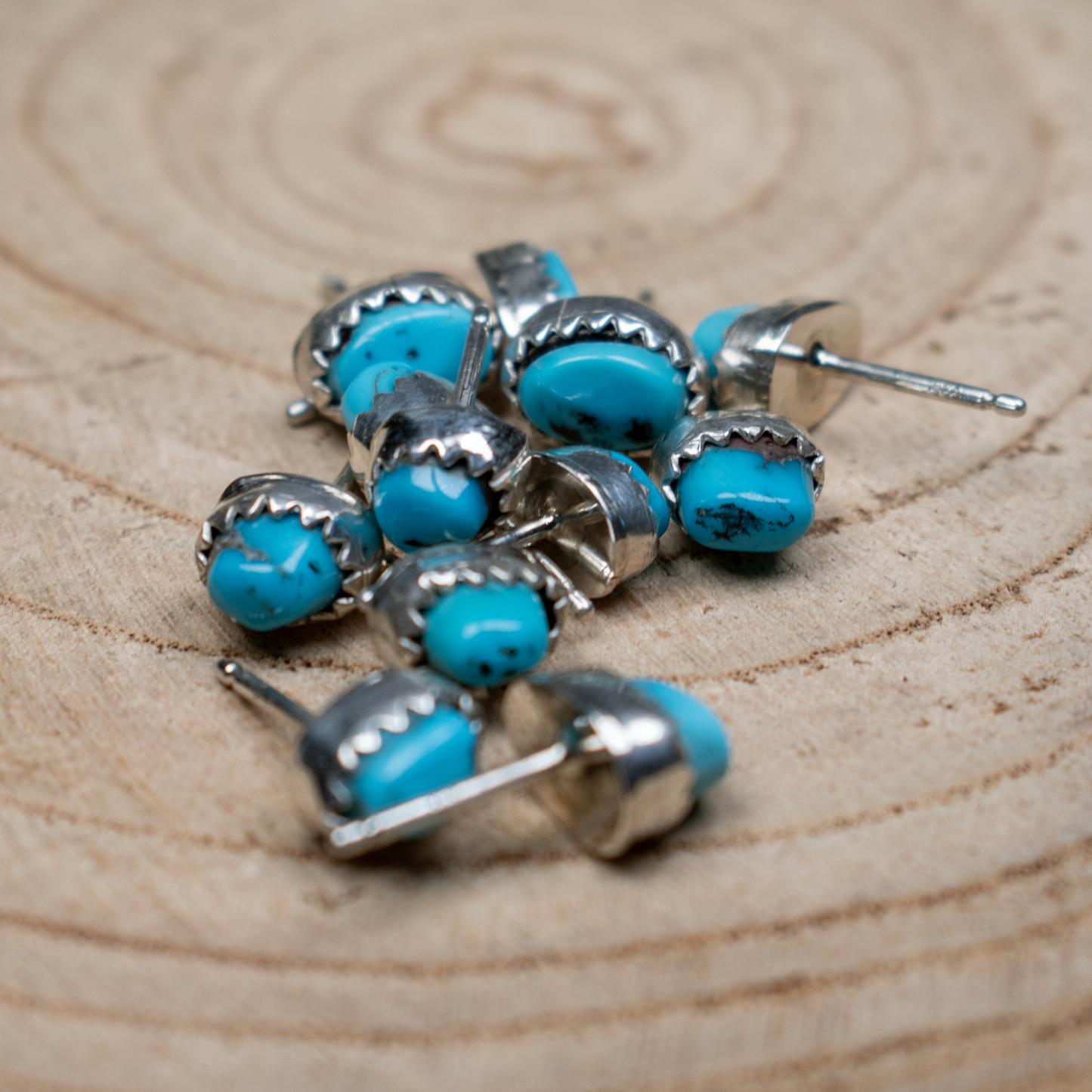 Raw Turquoise Stud Earrings