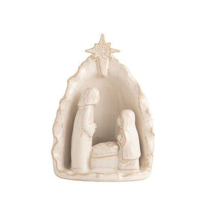 Milk Glaze Stoneware Nativity Scene