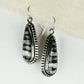 White Buffalo Striped Matrix Teardrop Earrings