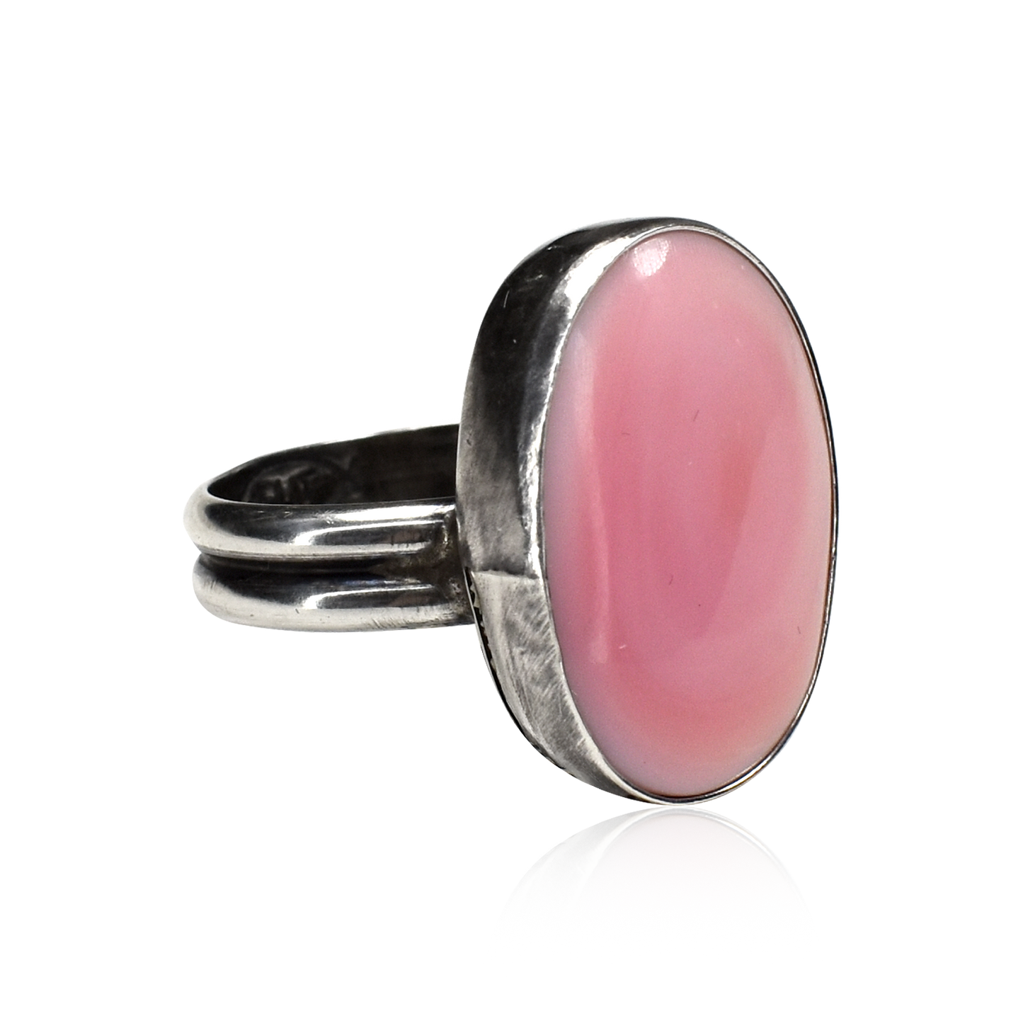 Oval Pink Conch Shell Ring by Teller Indian Jewelry