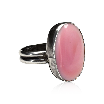 Oval Pink Conch Shell Ring by Teller Indian Jewelry