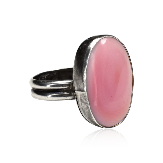 Oval Pink Conch Shell Ring by Teller Indian Jewelry