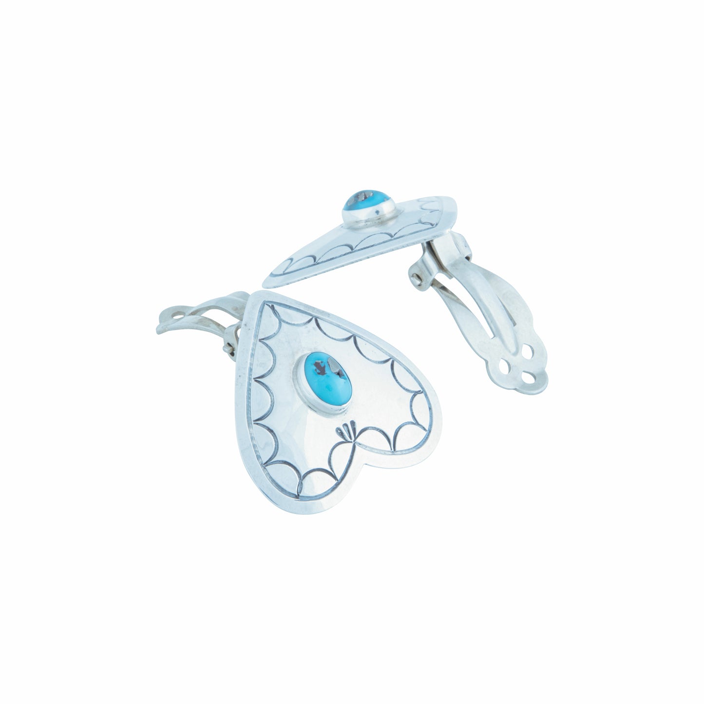 Bisbee Turquoise Heart Clip-on Earrings