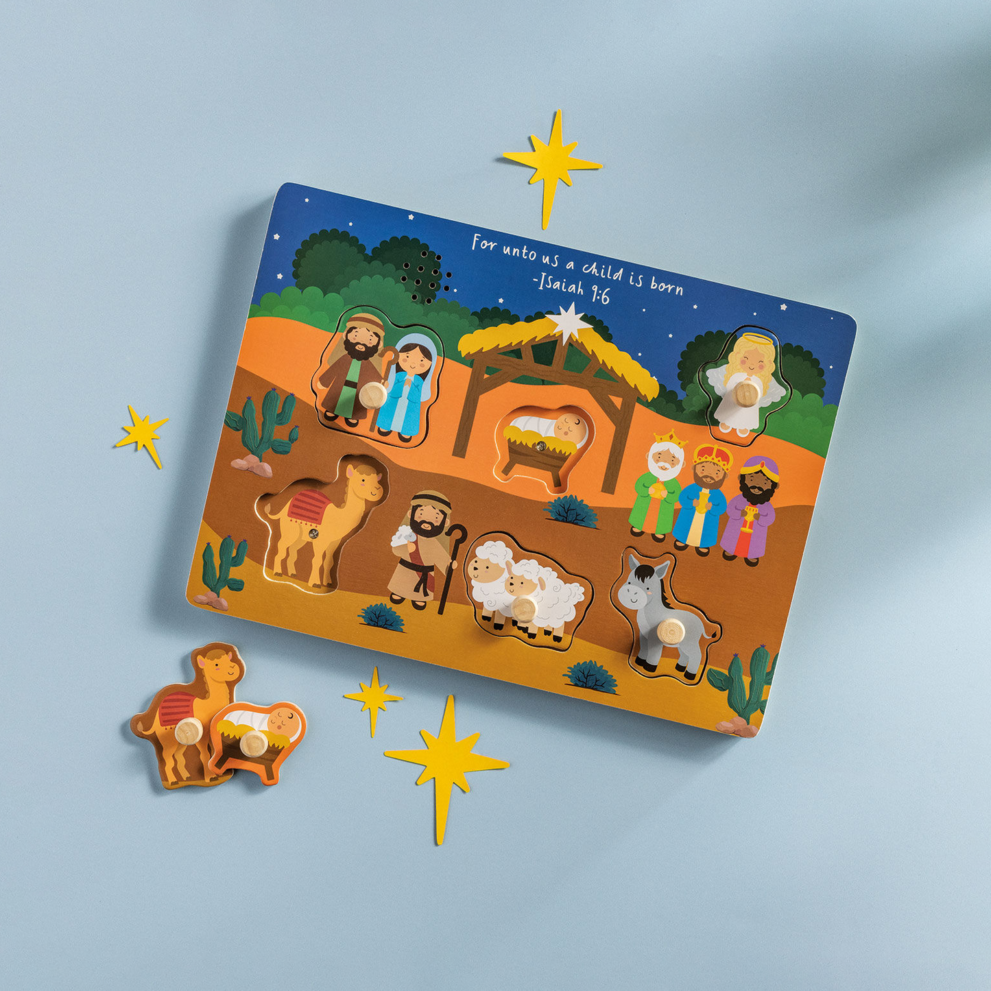 Wooden Nativity Puzzle with Sound