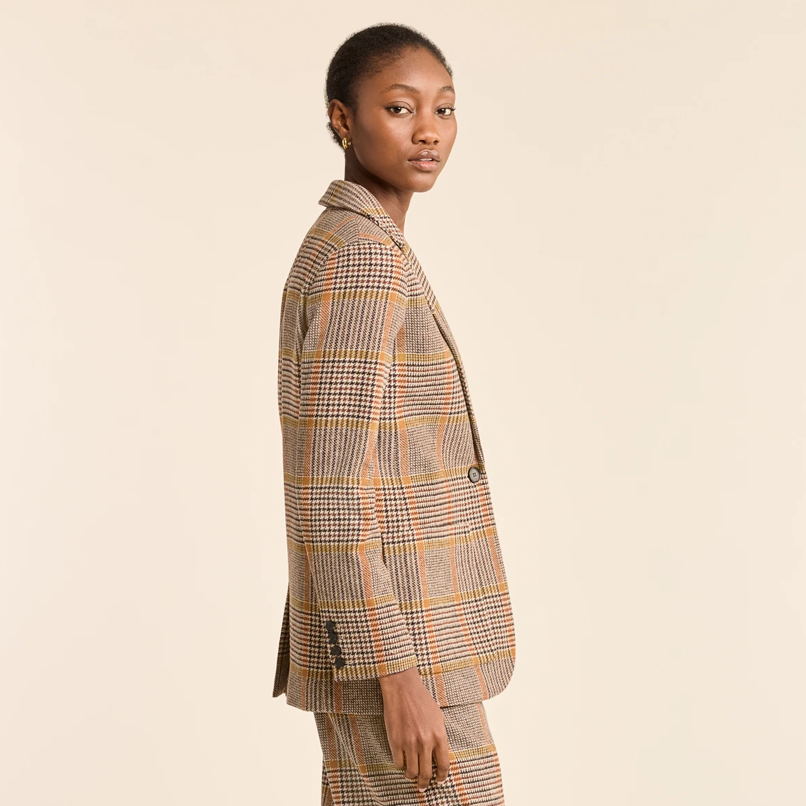 Pendleton Women's Davis Glen Plaid Wool Blazer - Tan/Brown