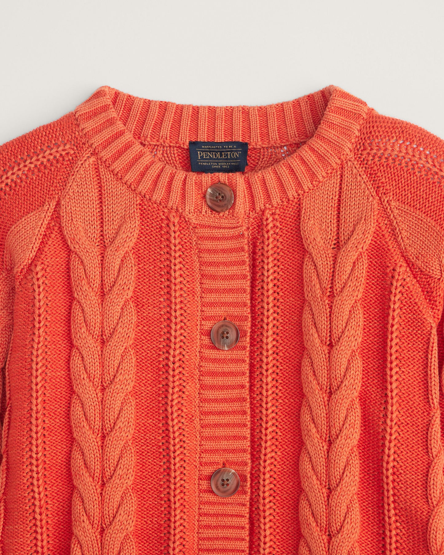 Pendleton Women's Cotton Cable Cardigan - Poppy