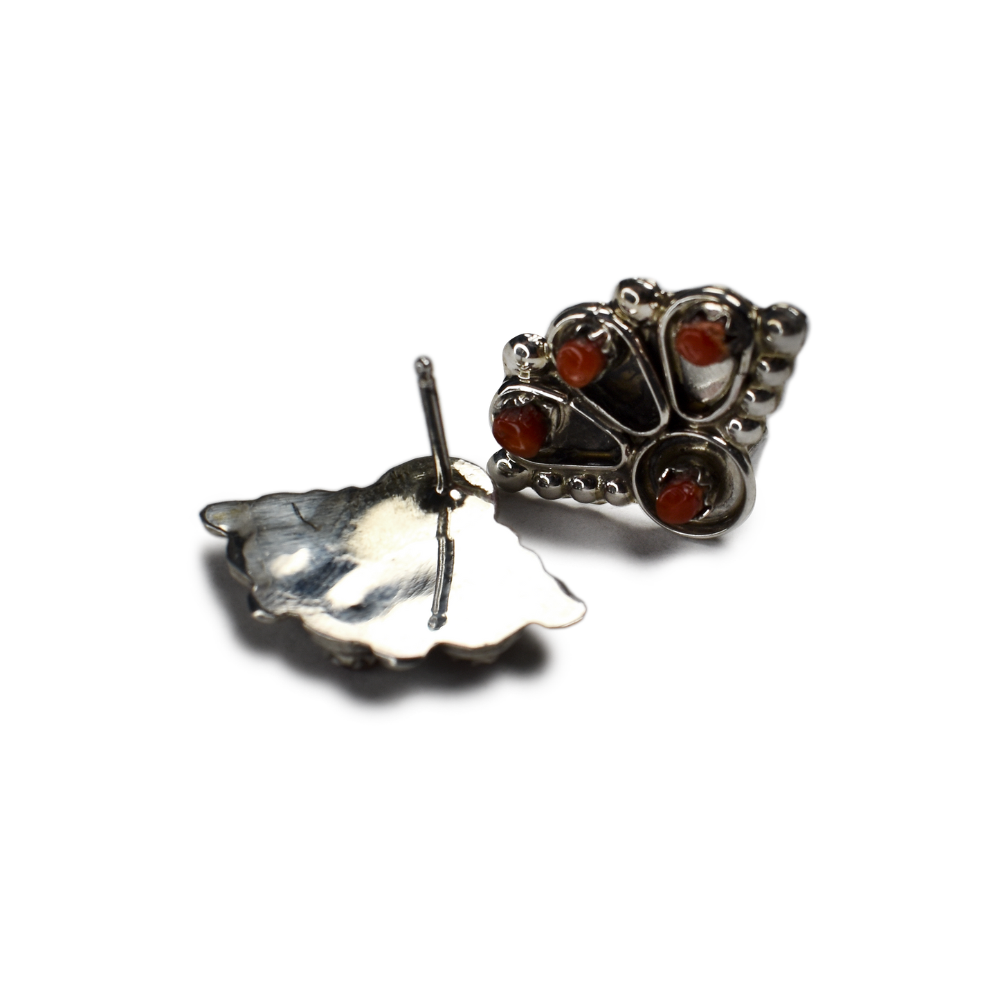 Pacific Coral Fan Stud Earrings by Breon Wallace