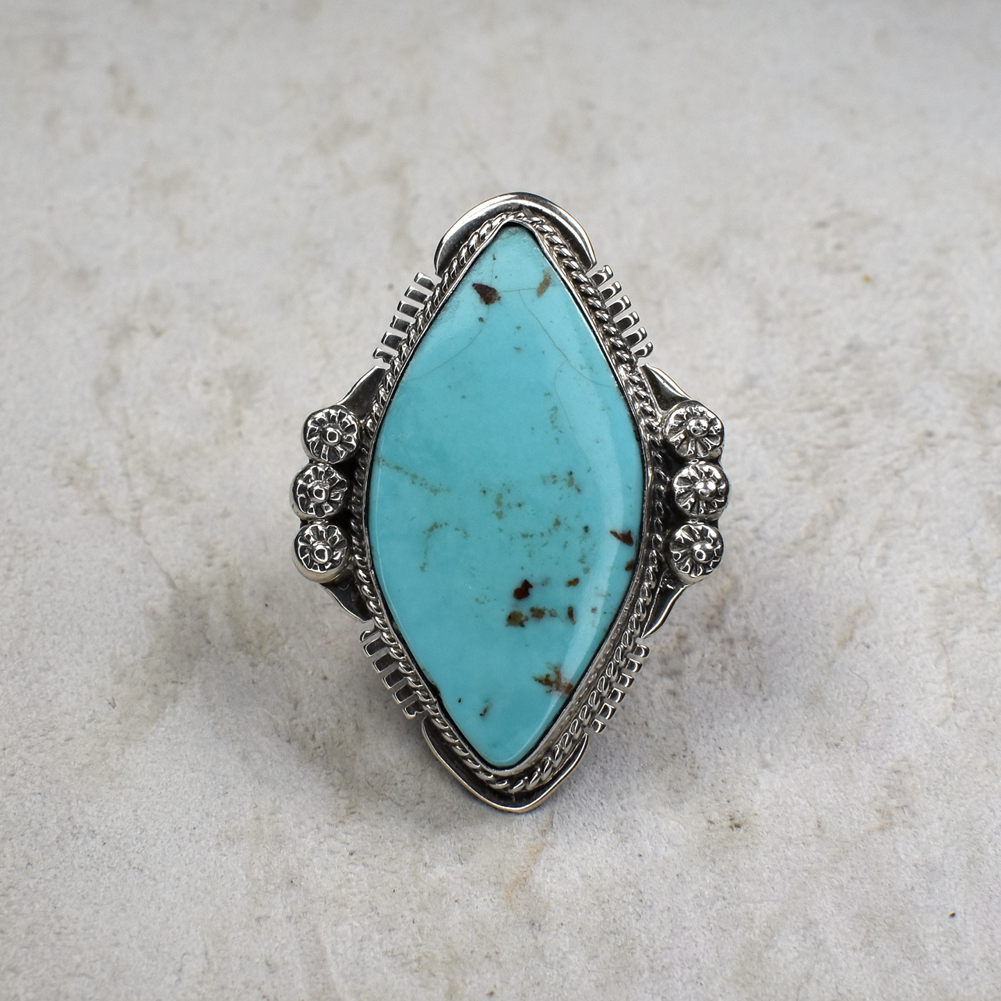 Sleeping Beauty Turquoise Marquis Cut Statement Ring by John Nelson