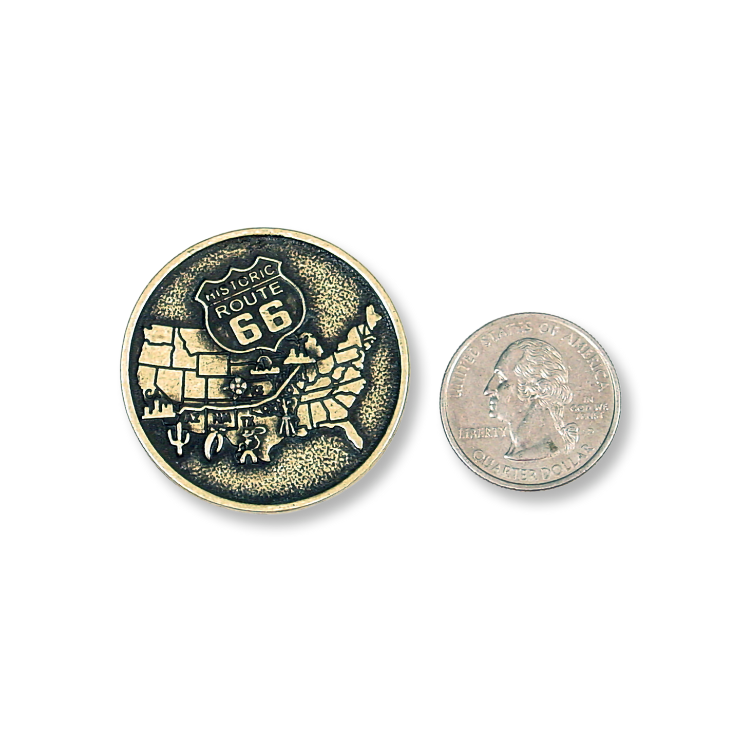 Route 66 Collectible Two-Sided 3D Coin