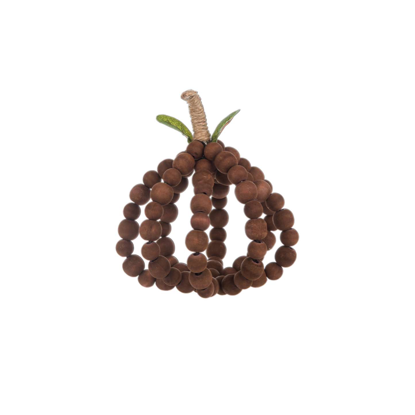 Brown Wooden Beaded Pumpkin