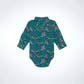 Wrangler Baby Girl's Long Sleeve Allover Print Western Snap Onesie - Deep Teal