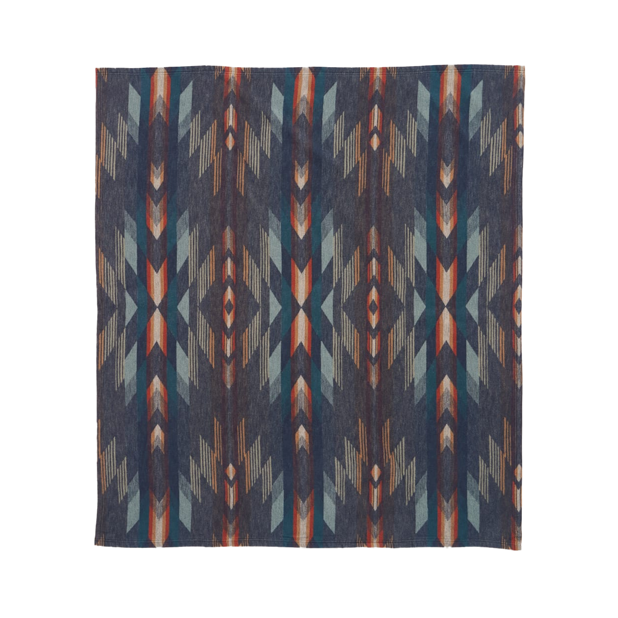 Pendleton Wyeth Falls/Stripe Organic Cotton Throw Gift Pack - Denim