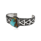 Tufa Cast Single Stone Cuff with Triangular Cutouts by Toney Mitchell