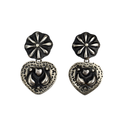 Repousse Radiant Heart Earrings by Rocki Gorman
