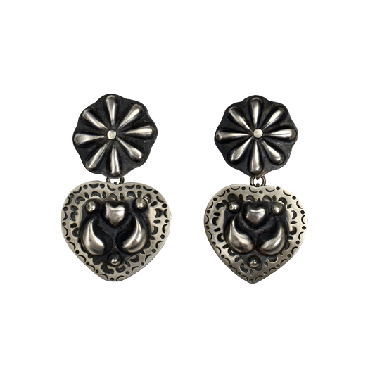Repousse Radiant Heart Earrings by Rocki Gorman