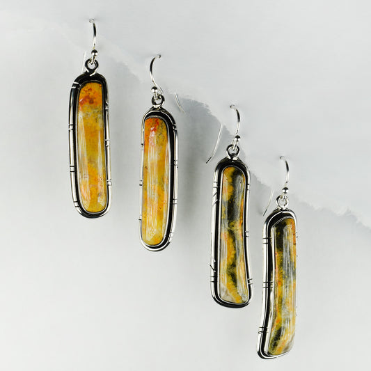 Bumblebee Jasper Bar Earrings