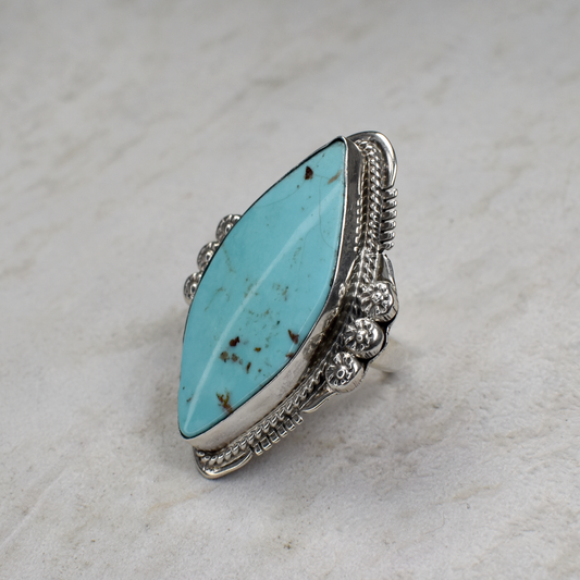 Sleeping Beauty Turquoise Marquis Cut Statement Ring by John Nelson