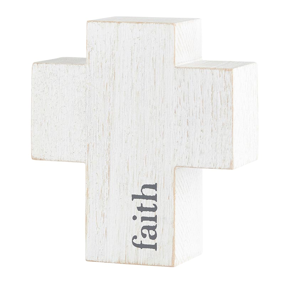 4" White Wooden Cross