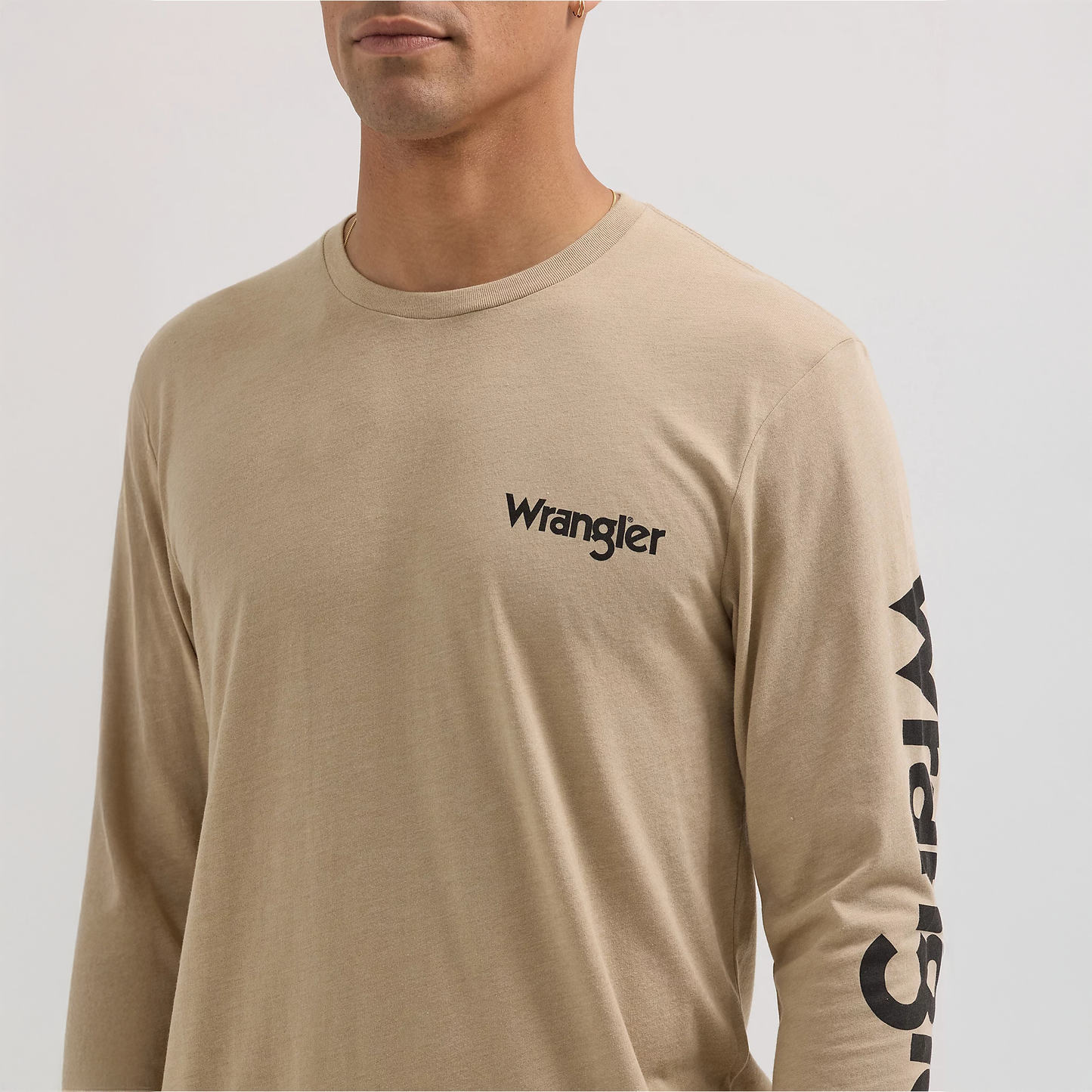 Wrangler Men's Long Sleeve Truck Back Graphic Tee - Trench Coat Heather