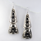 Two Tier Triangular Articulated Repoussé Heart & Flower Dangles by Leander Tahe