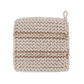 Tan Stripe Cotton Crochet Pot Holder, Set of 4