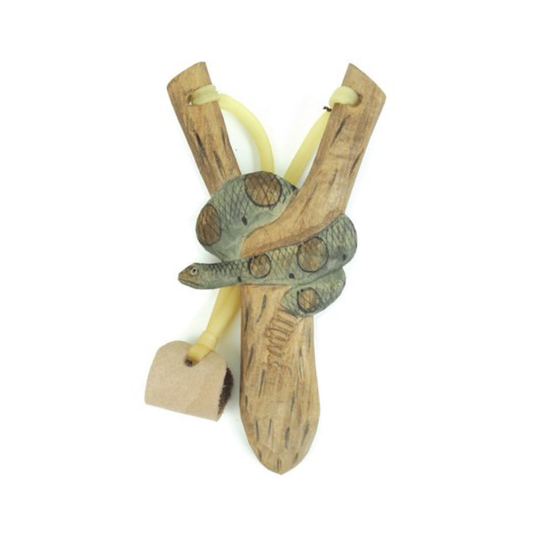Hand Carved Slingshot - Rattlesnake