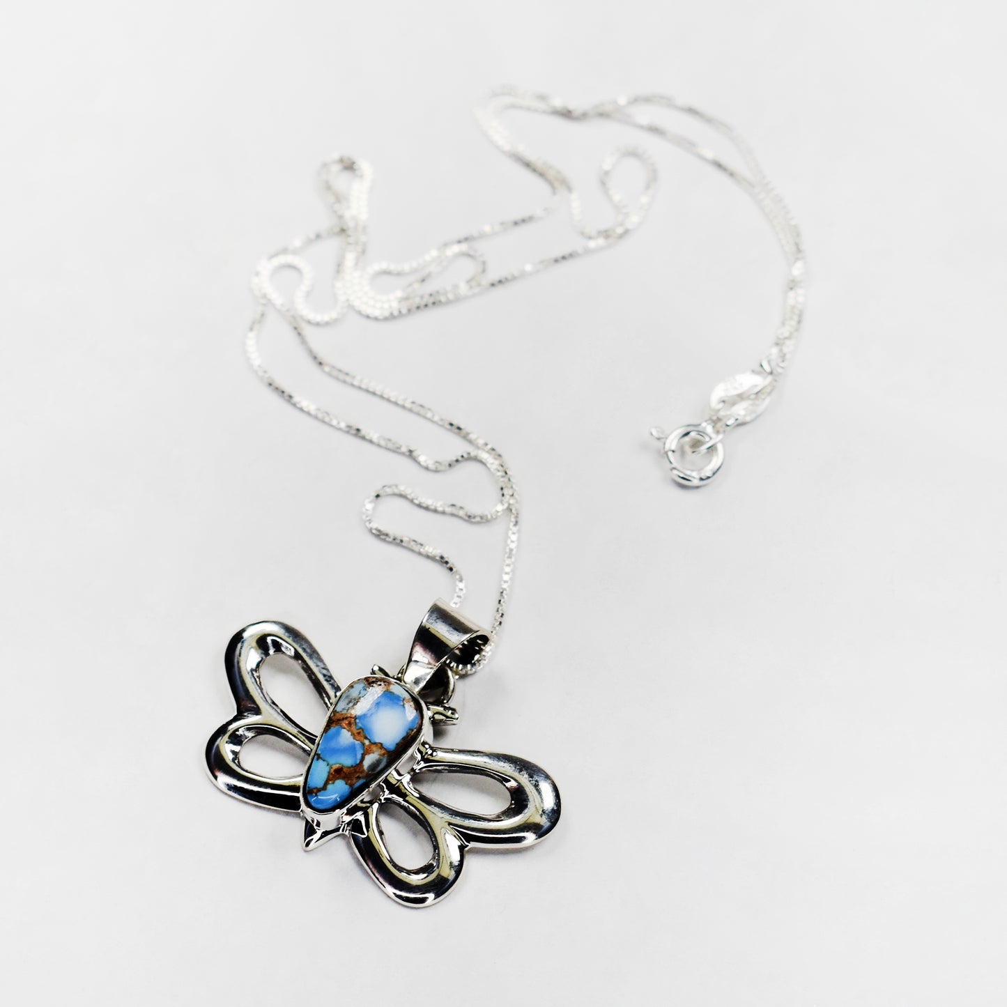 Larimar Butterfly Cutout Necklace