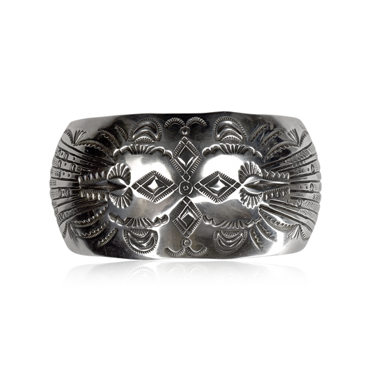 Harmony of Wings Stamped Feather Fan Cuff by Gilbert Begay