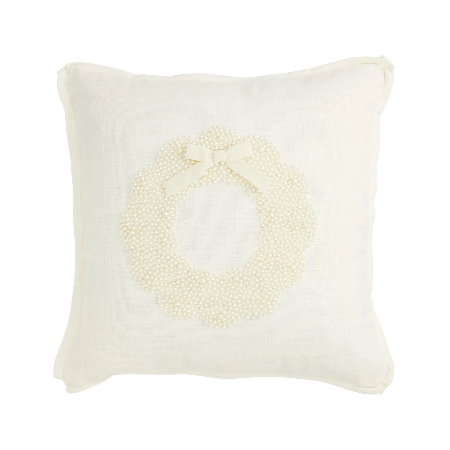White Christmas Pearl Beaded Pillows