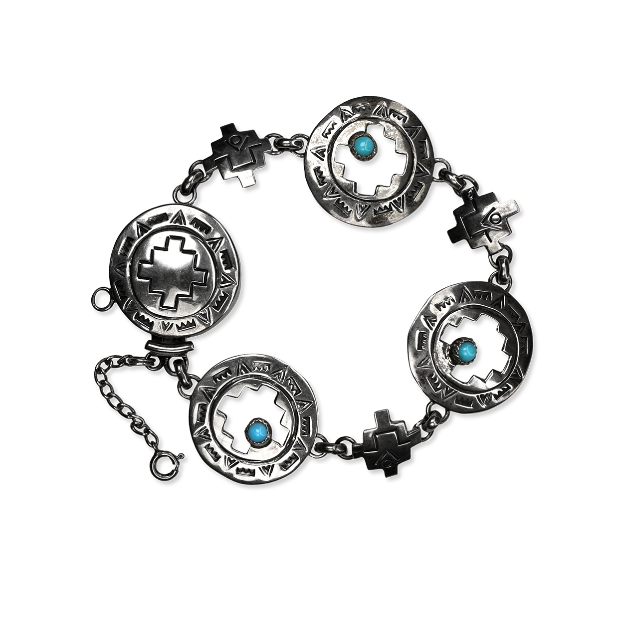 Four Directions Sterling & Sleeping Beauty Turquoise Bracelet