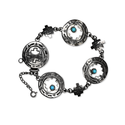 Four Directions Sterling & Sleeping Beauty Turquoise Bracelet