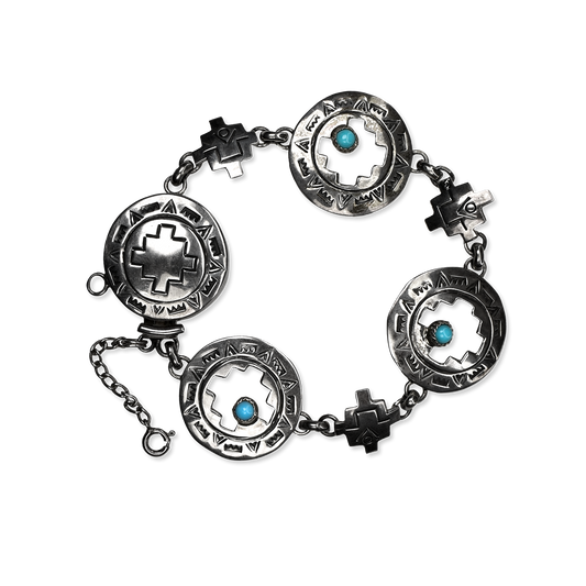 Four Directions Sterling & Sleeping Beauty Turquoise Bracelet