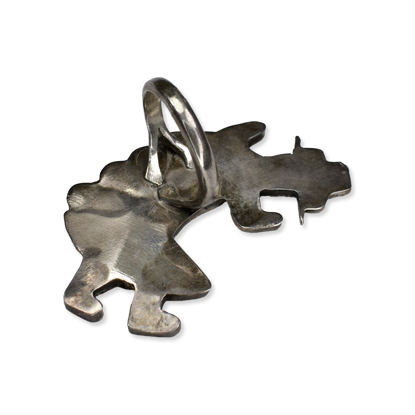 Vintage 1970s Kachina Dancer Turquoise & Coral Ring