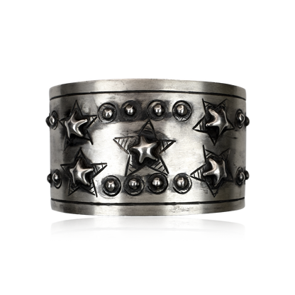 Starry Stamped Silver Cuff by Rocki Gorman