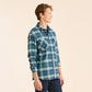 Pendleton Men's Plaid Burnside Doublebrushed Flannel Shirt - Navy/Blue/Grey Plaid