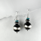 Zia Mountain Navajo Pearl and Pillow Bead Earrings with Sleeping Beauty Turquoise