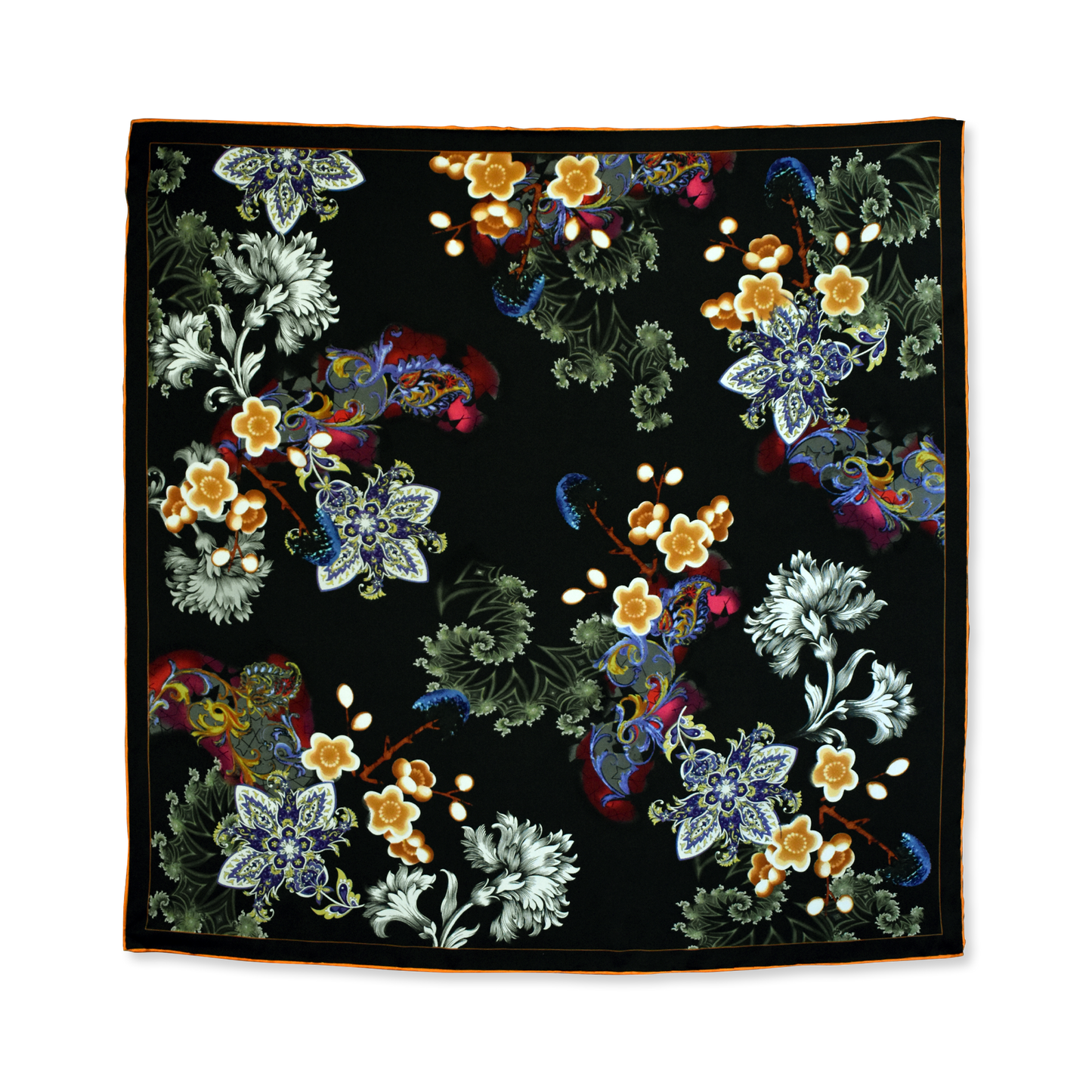 Charmeuse #24 Black Mystery Silk Wild Rag - 34.5"