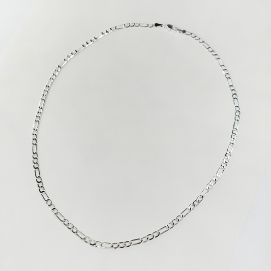 4mm Sterling Silver Figaro Chain - 20"