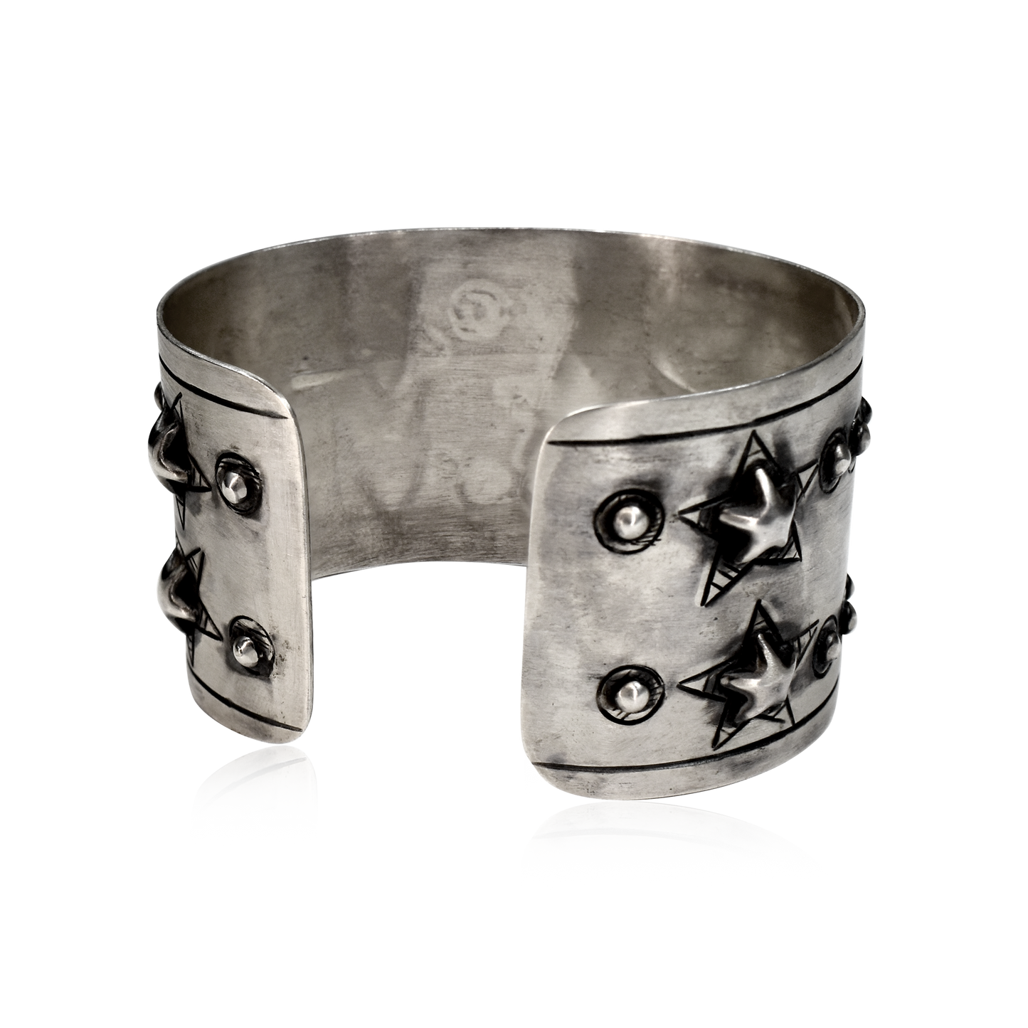 Starry Stamped Silver Cuff by Rocki Gorman