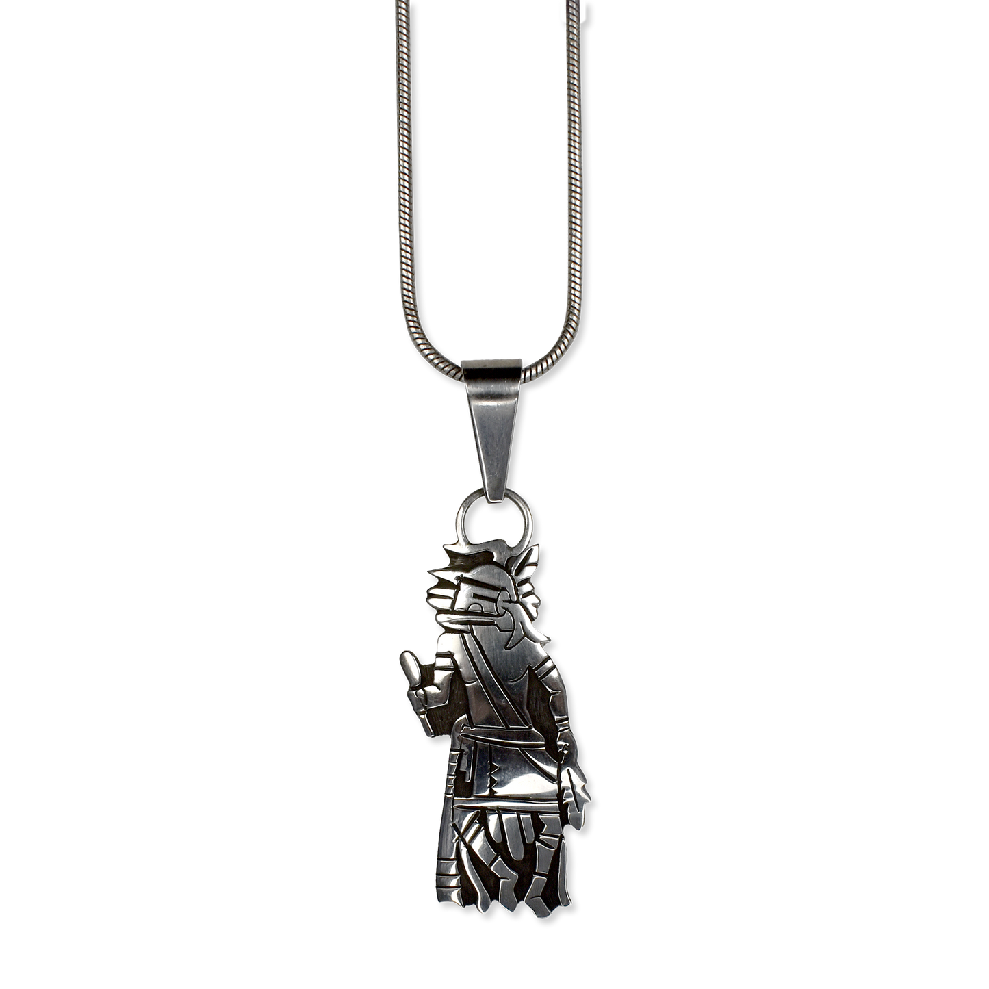 Silver Overlay Kachina Pendant Necklace by Adrian Sanchez